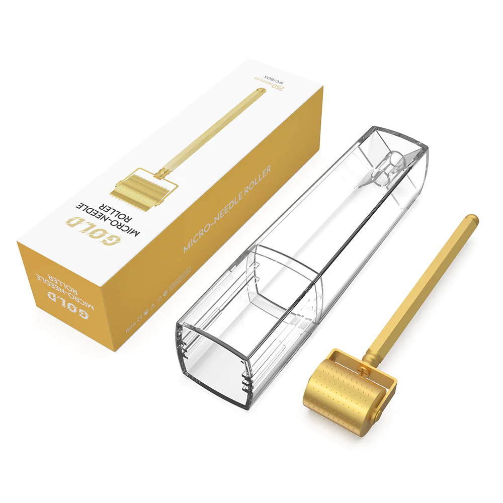 24K Gold Plated Lux Derma Roller (250 Pins) - Image 2