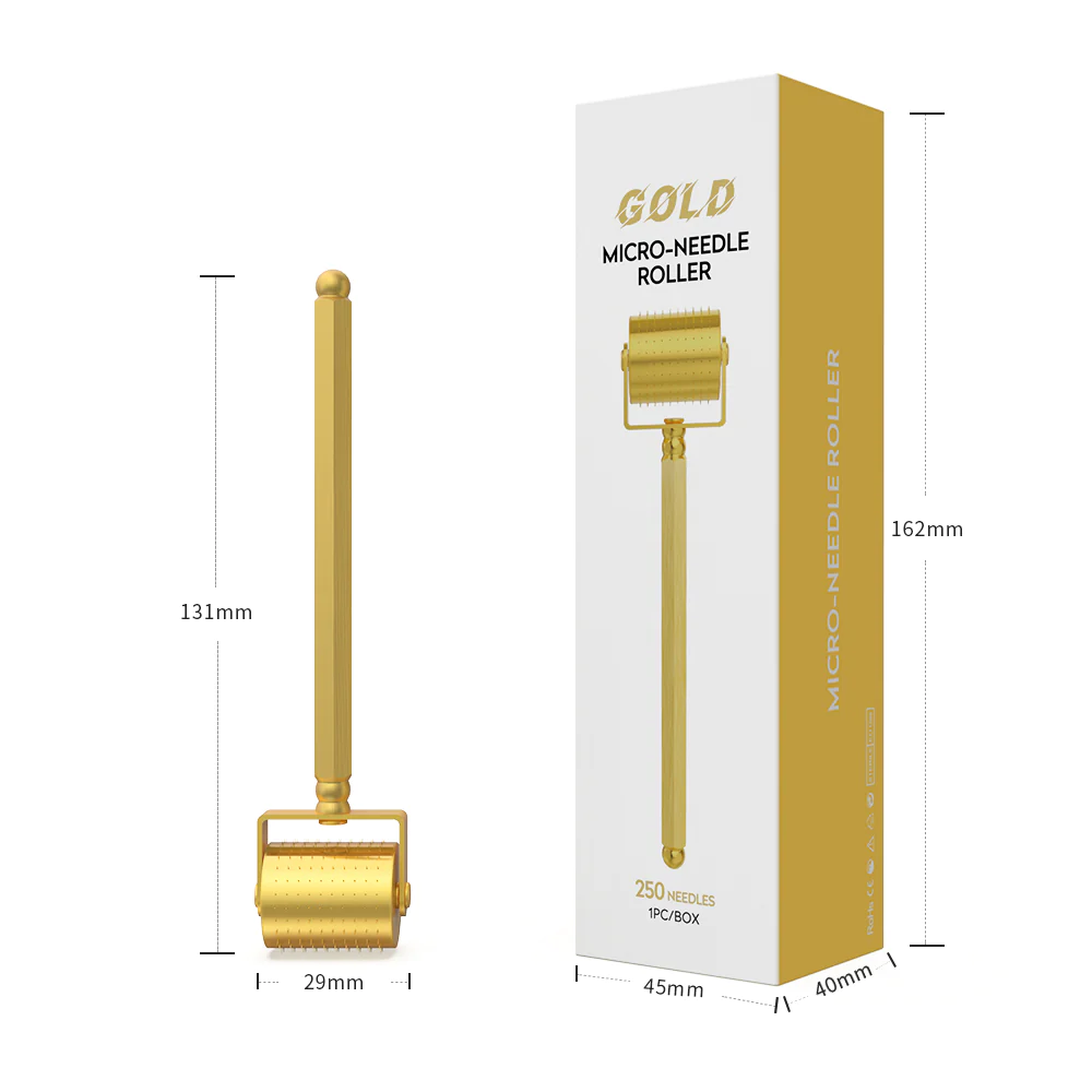 24K Gold Plated Lux Derma Roller (250 Pins) - Image 3