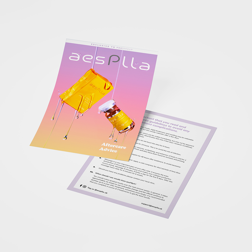 aesPlla® Aftercare Advice (x20)