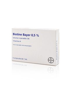Biotine Bayer 0.5% Vitamin H IM Injection (6 x 1ml Ampoules)