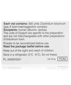 Alternative view of Dysport 1 Box (2 X 500IU Vials )