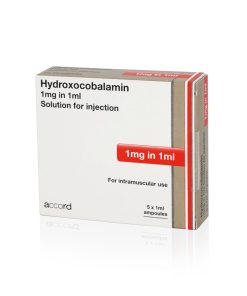 Hydroxocobalamin Solution for Injection 1mg/1ml 5 Ampoules (Exp. 31/07/2027)