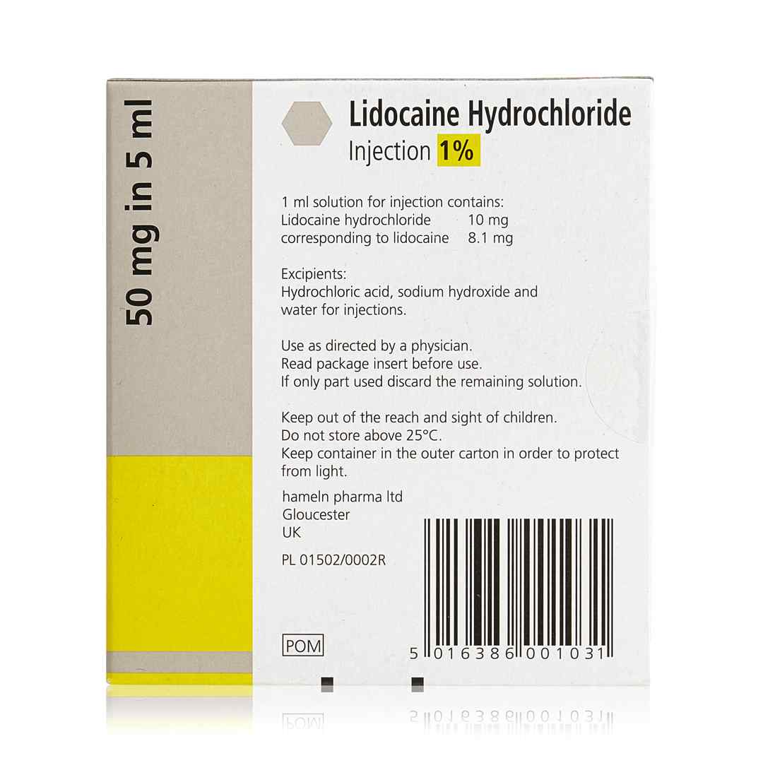 Lidocaine Hydrochloride 1% (5ml each) x 10 - Image 2