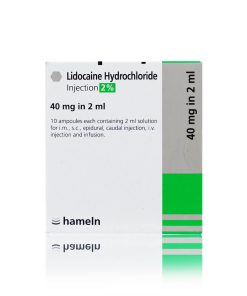 Lidocaine Hydrochloride Injection 2% 40mg in 2ml Ampoules