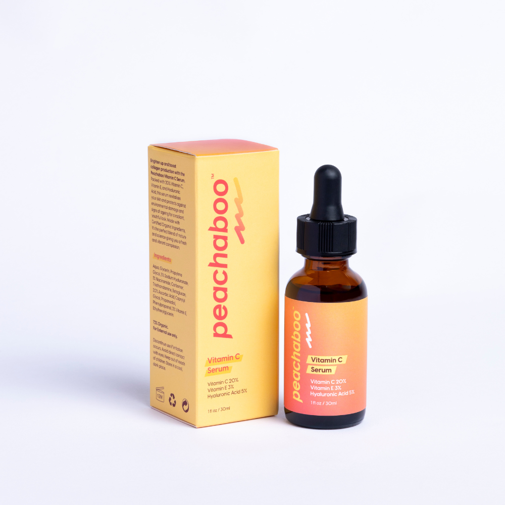 Peachaboo Serum Pack of Three - Vitamin C, Hyaluronic Acid & Peptide Complex - Image 4